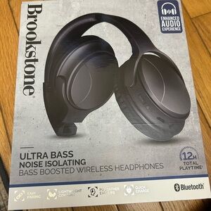 Brookstone Gray Travel-Ready Headphones
